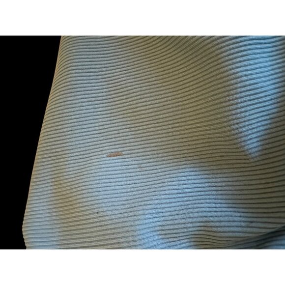 Daisy Print Ribbed Aqua Blue Long Sleeve Crewneck Top 4XL Polyester & Spandex Wo - Picture 7 of 7